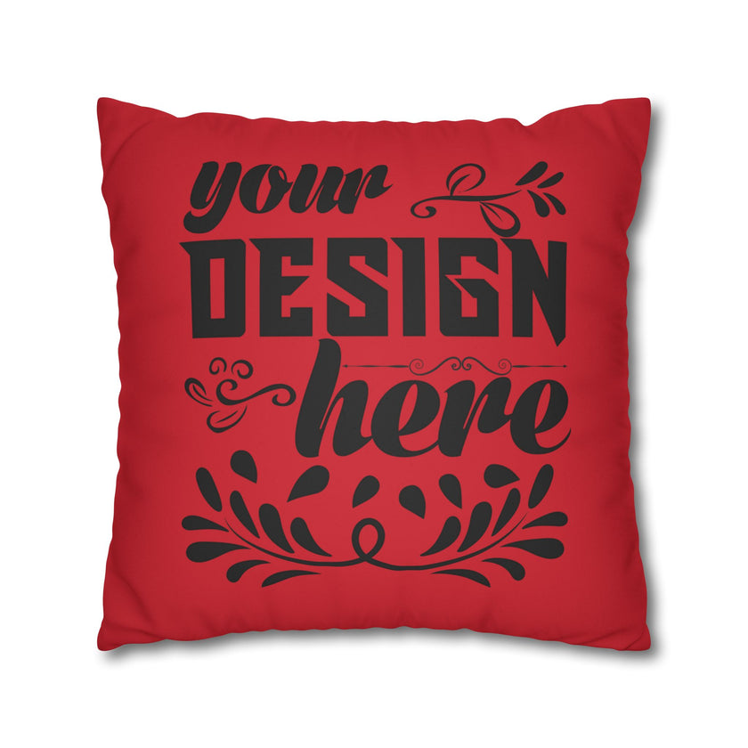 Customizable Faux Suede Square Pillowcase with Concealed Zipper Closure