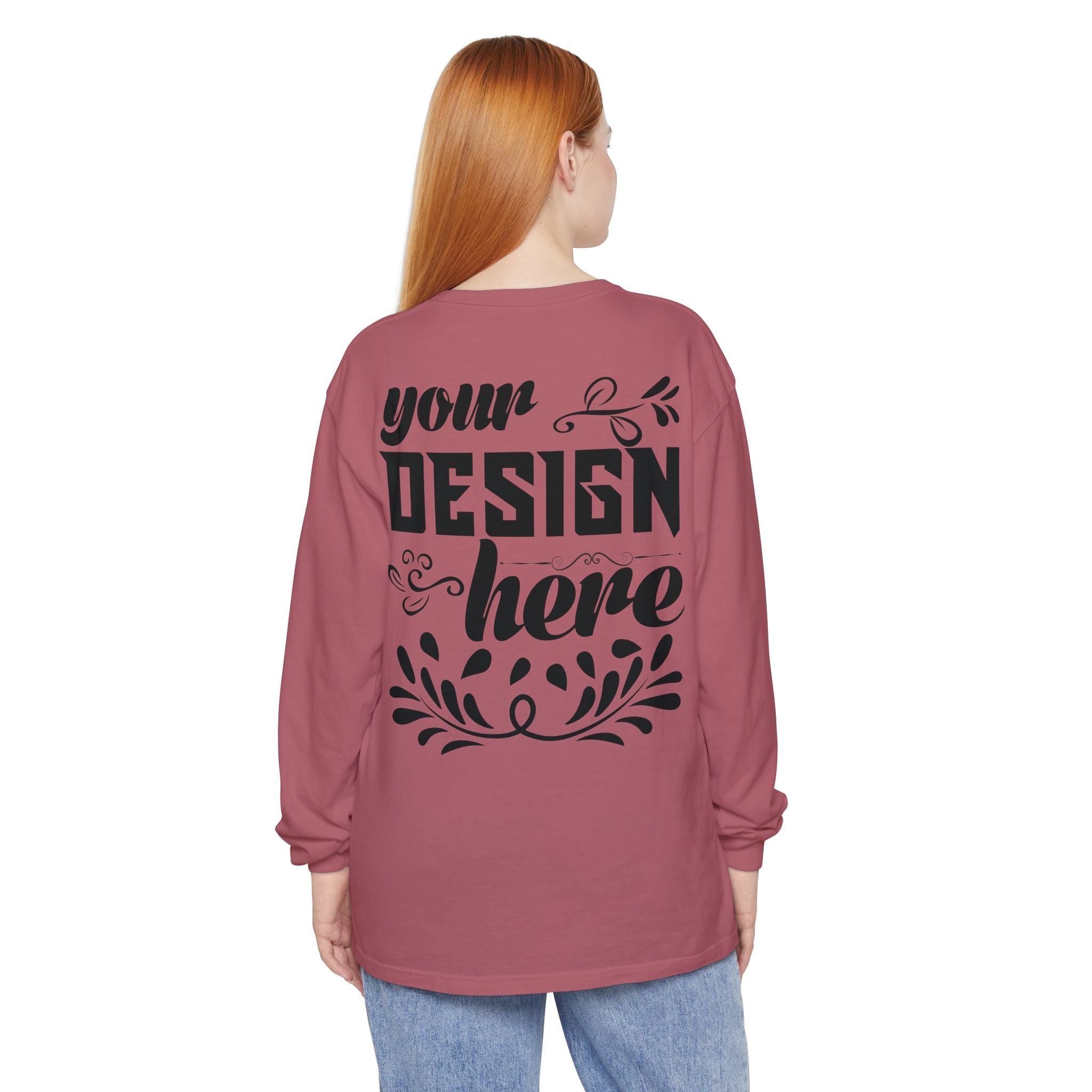Customizable Comfort Colors 6014 Unisex Garment Dyed Long Sleeve T Shirt