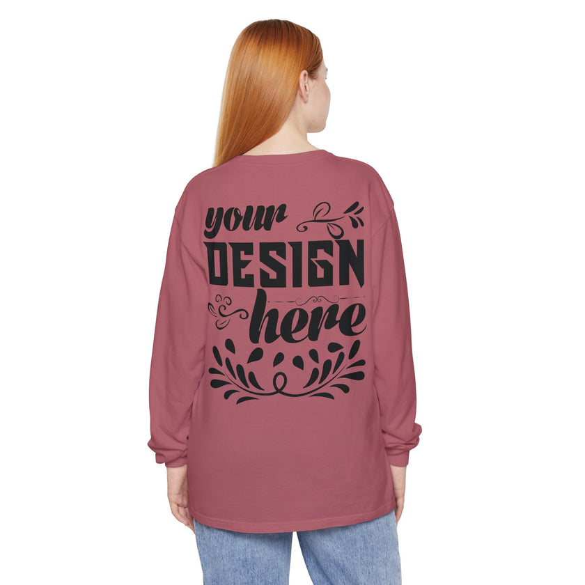 Customizable Comfort Colors 6014 Unisex Garment Dyed Long Sleeve T Shirt