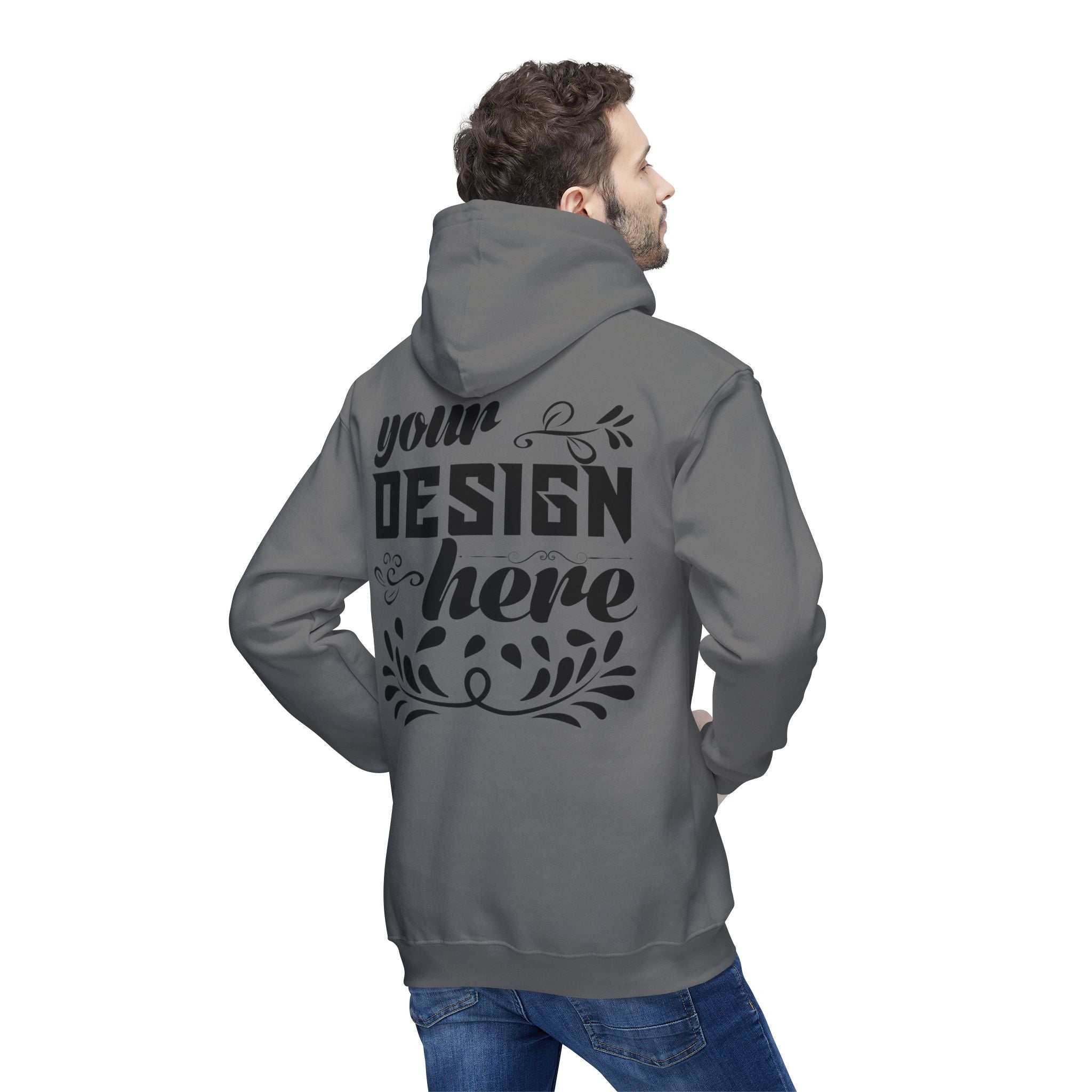 Customizable Bayside 960 Unisex Heavyweight Hooded Sweatshirt Made in US