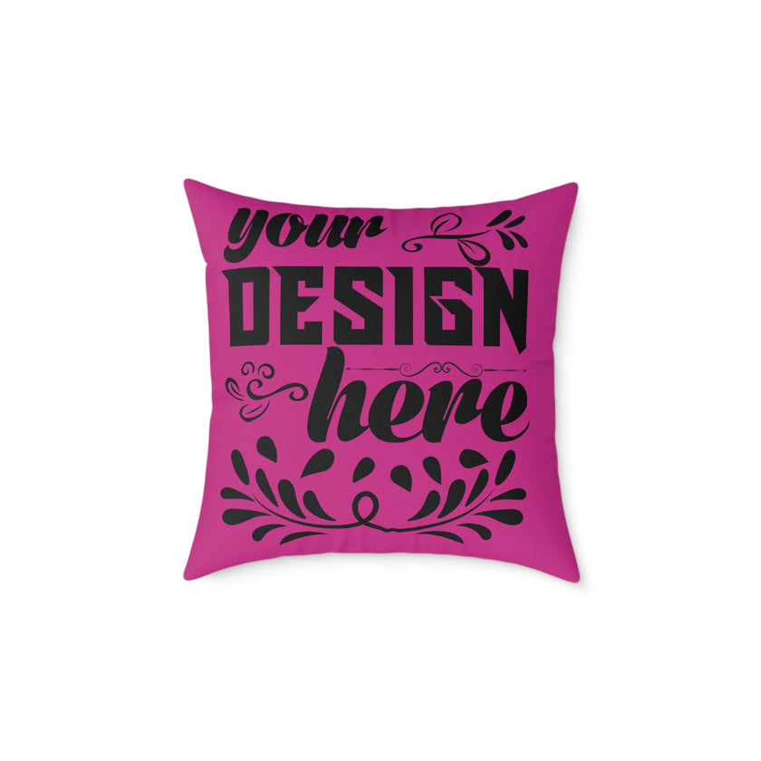 Customizable Square Poly Canvas Pillow with Insert Double-Sided Print
