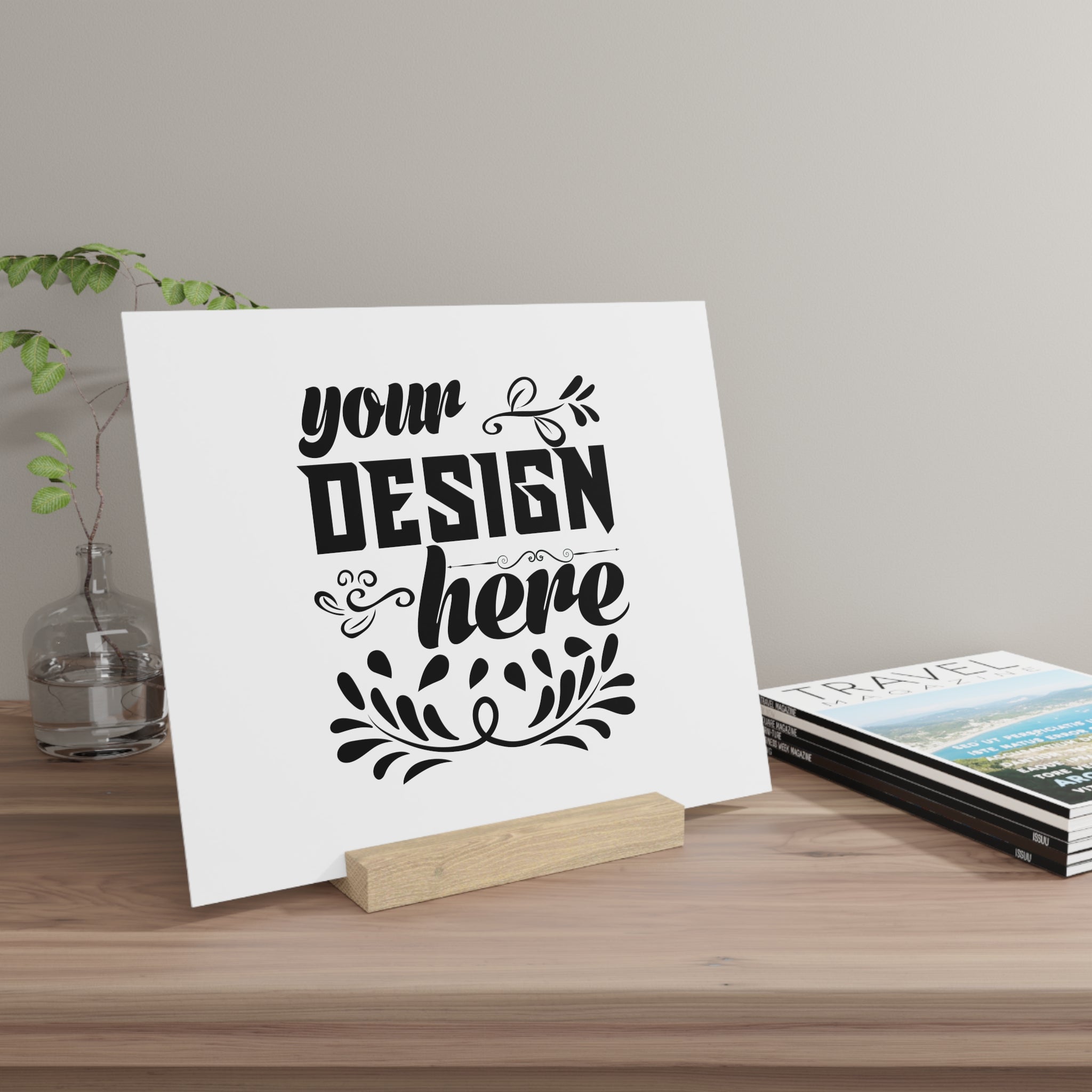 Customizable Gallery Board with Wooden Stand 1.8mm Giclée Print