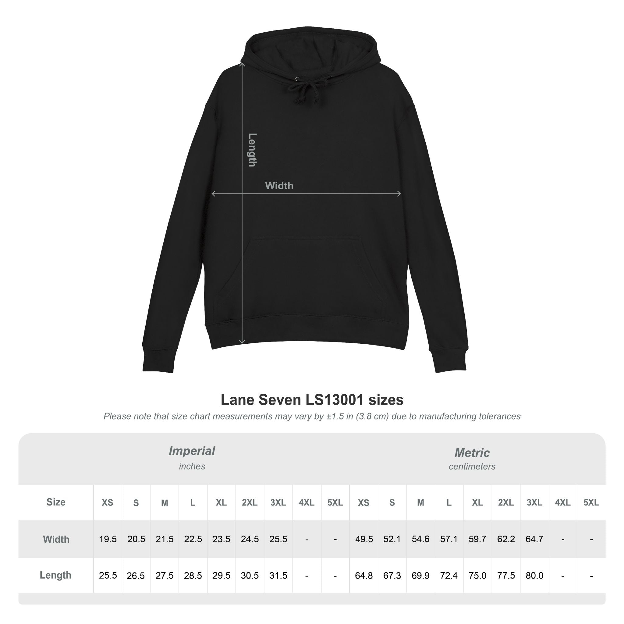 Customizable Lane Seven LS13001 Unisex French Terry Hooded Sweatshirt