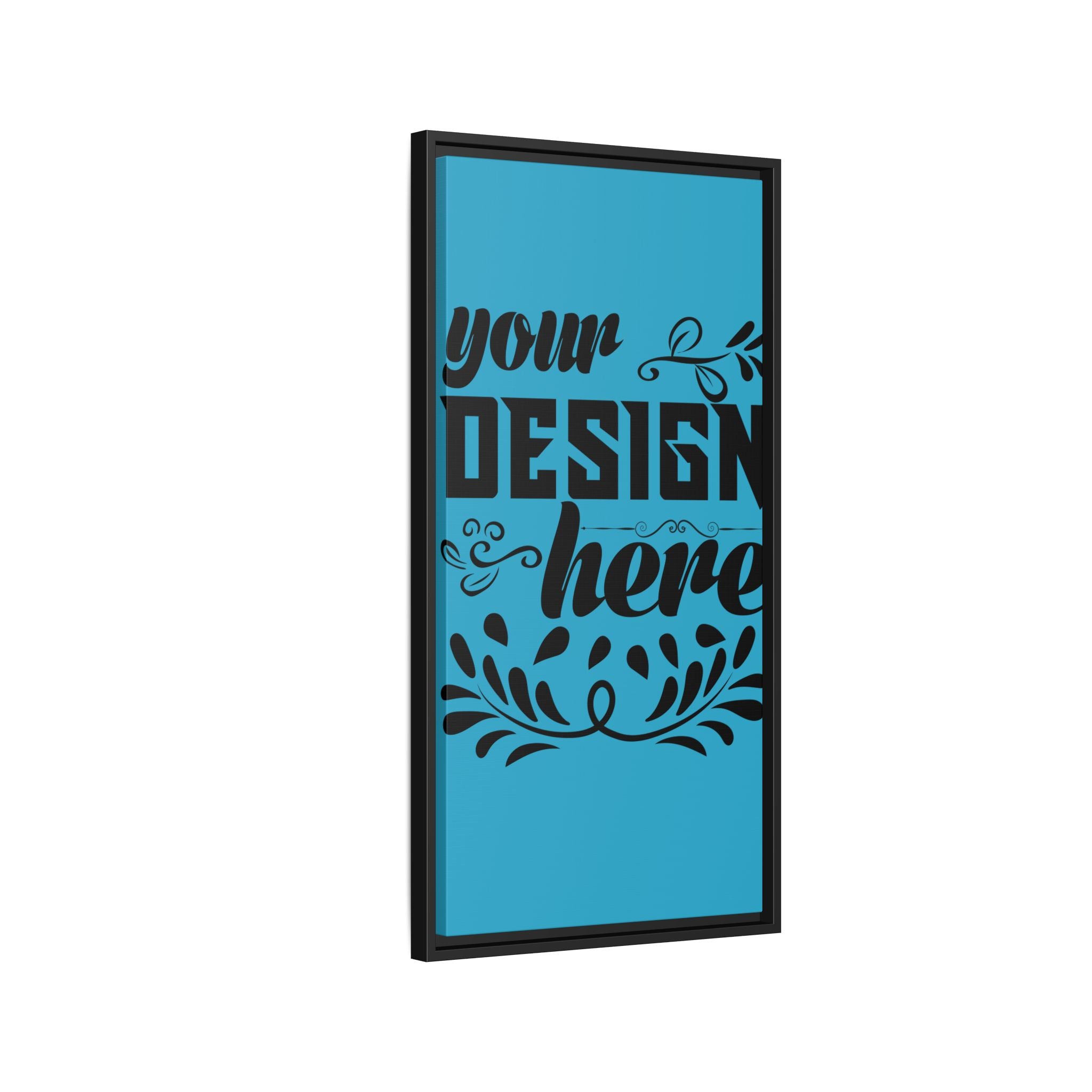 Customizable Framed Matte Canvas Print with Pinewood Frame Sawtooth Hanger