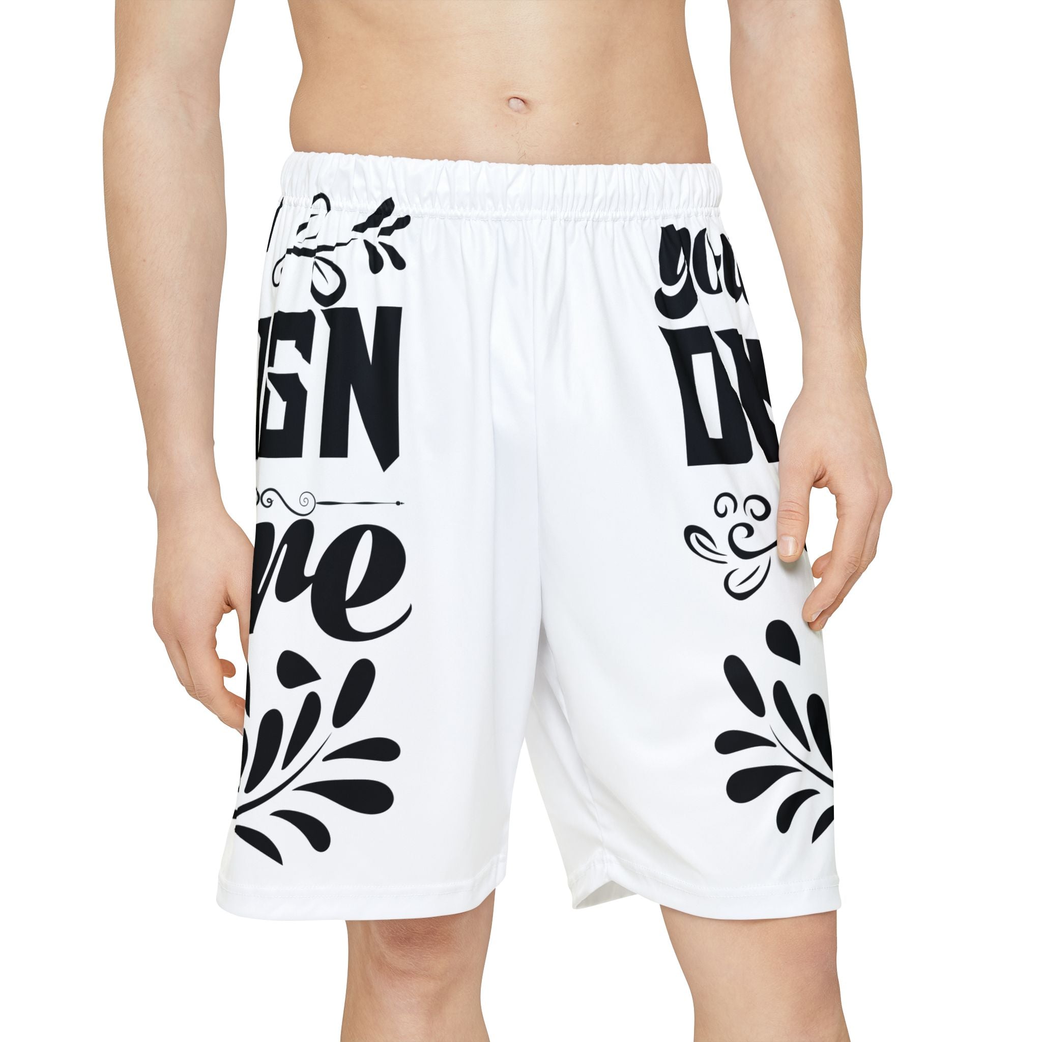 Customizable Mens Sports Shorts All Over Print Extra Light Polyester