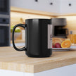 Customizable Black Ceramic Mug 15oz Glossy Finish Easy Grip C Handle