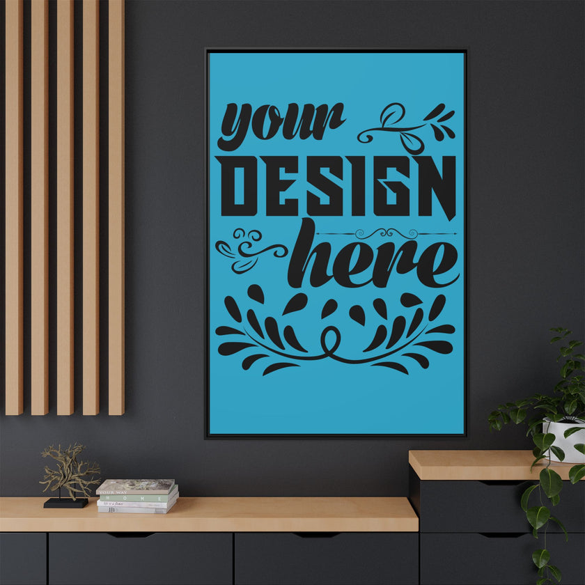 Customizable Framed Matte Canvas Print with Pinewood Frame Sawtooth Hanger