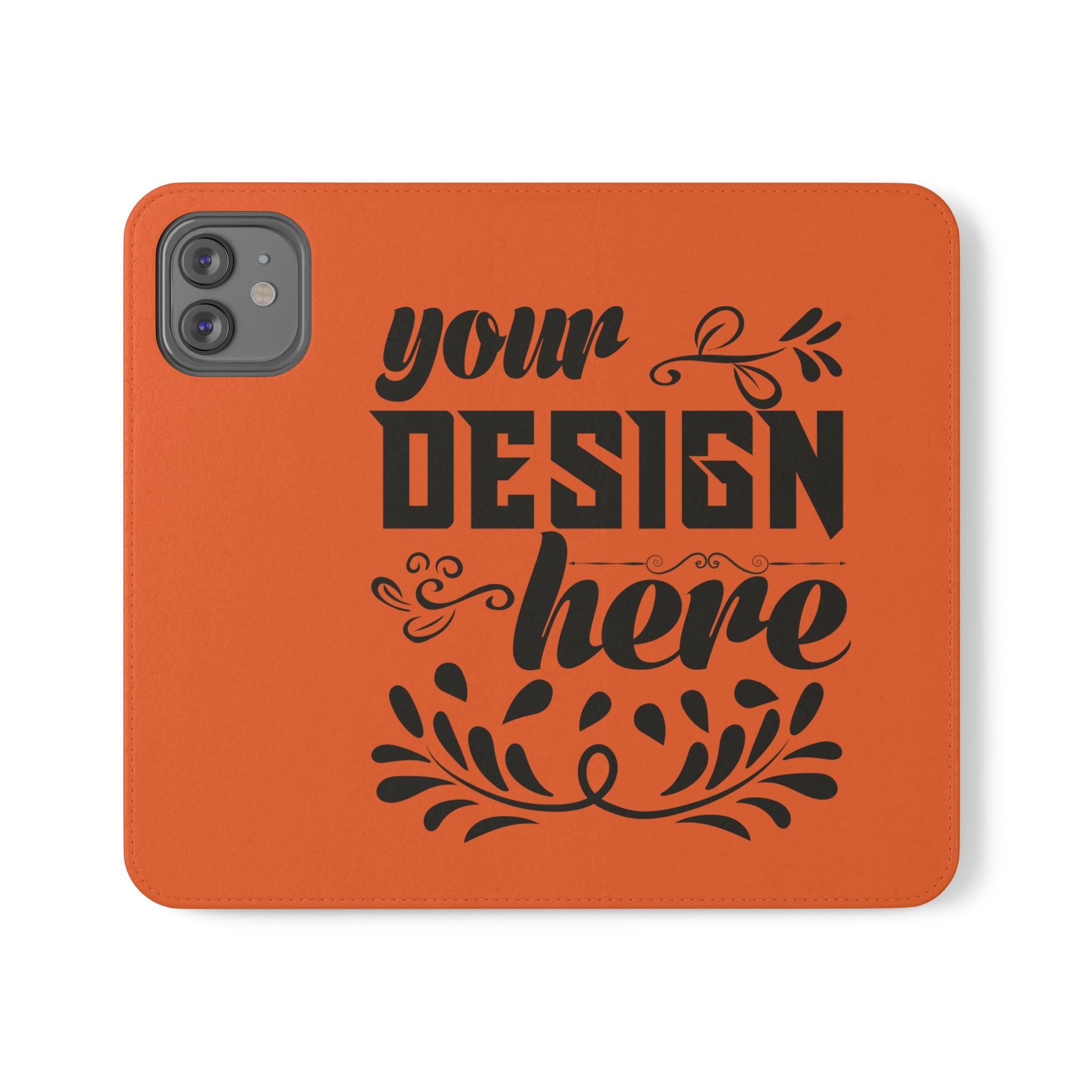 Customizable Flip Folio Phone Case With Card Slots Stand And Elastic Strap