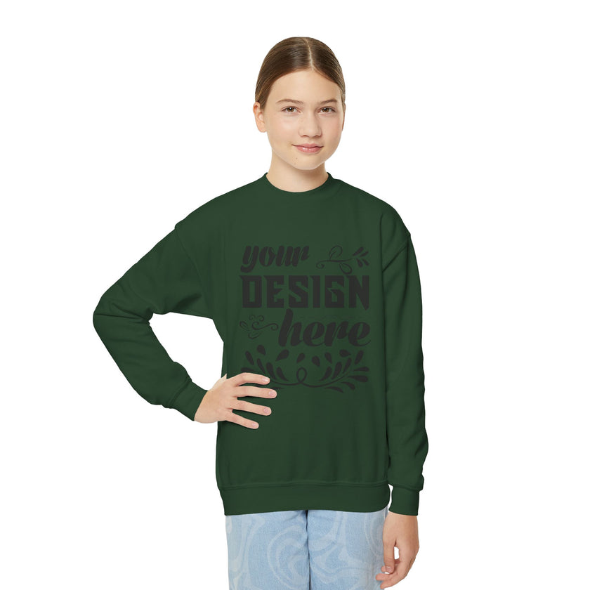 Customizable Gildan 18000B Youth Heavy Blend Crewneck Sweatshirt