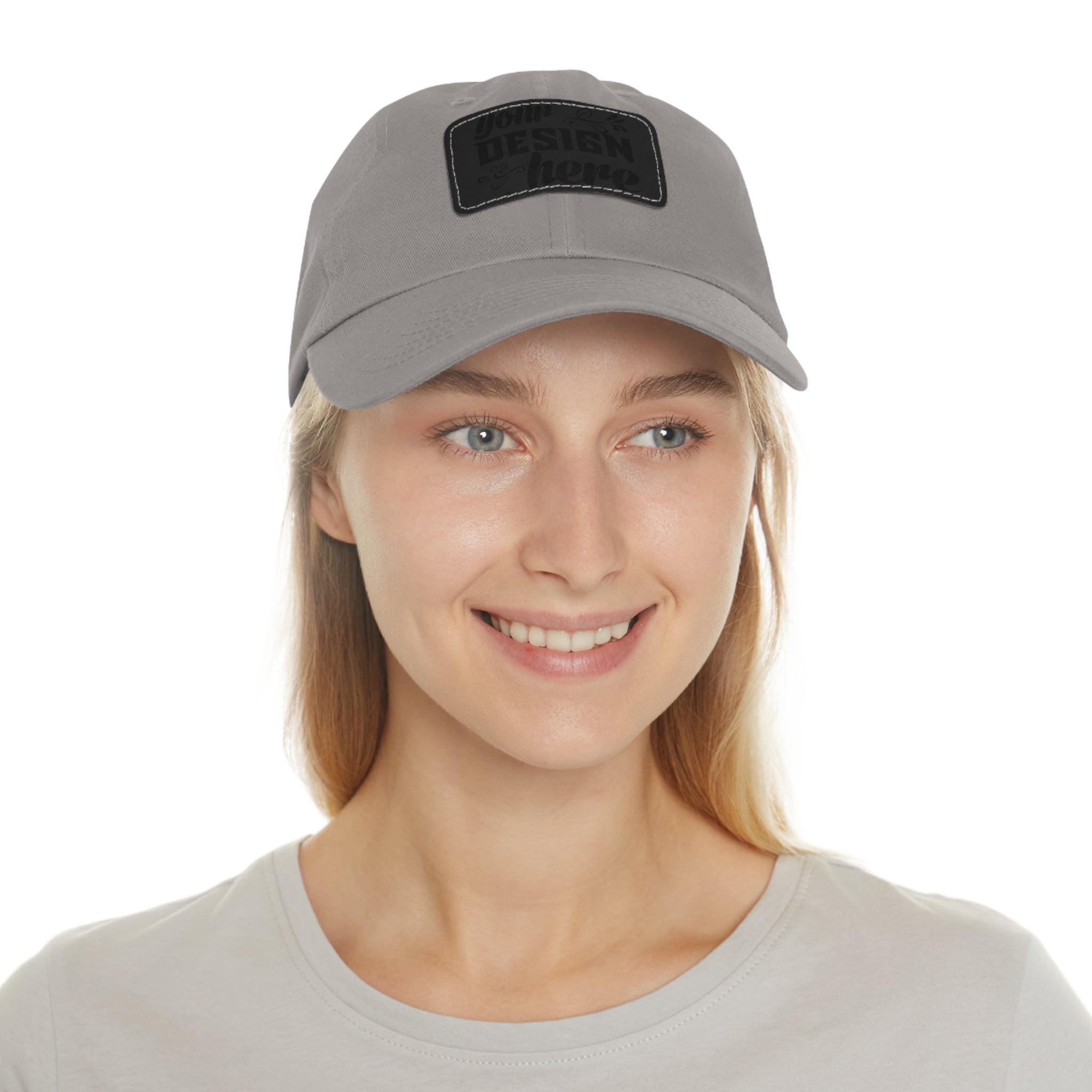 Customizable ValuCap VC300A Dad Hat with Faux Leather Patch Rectangle