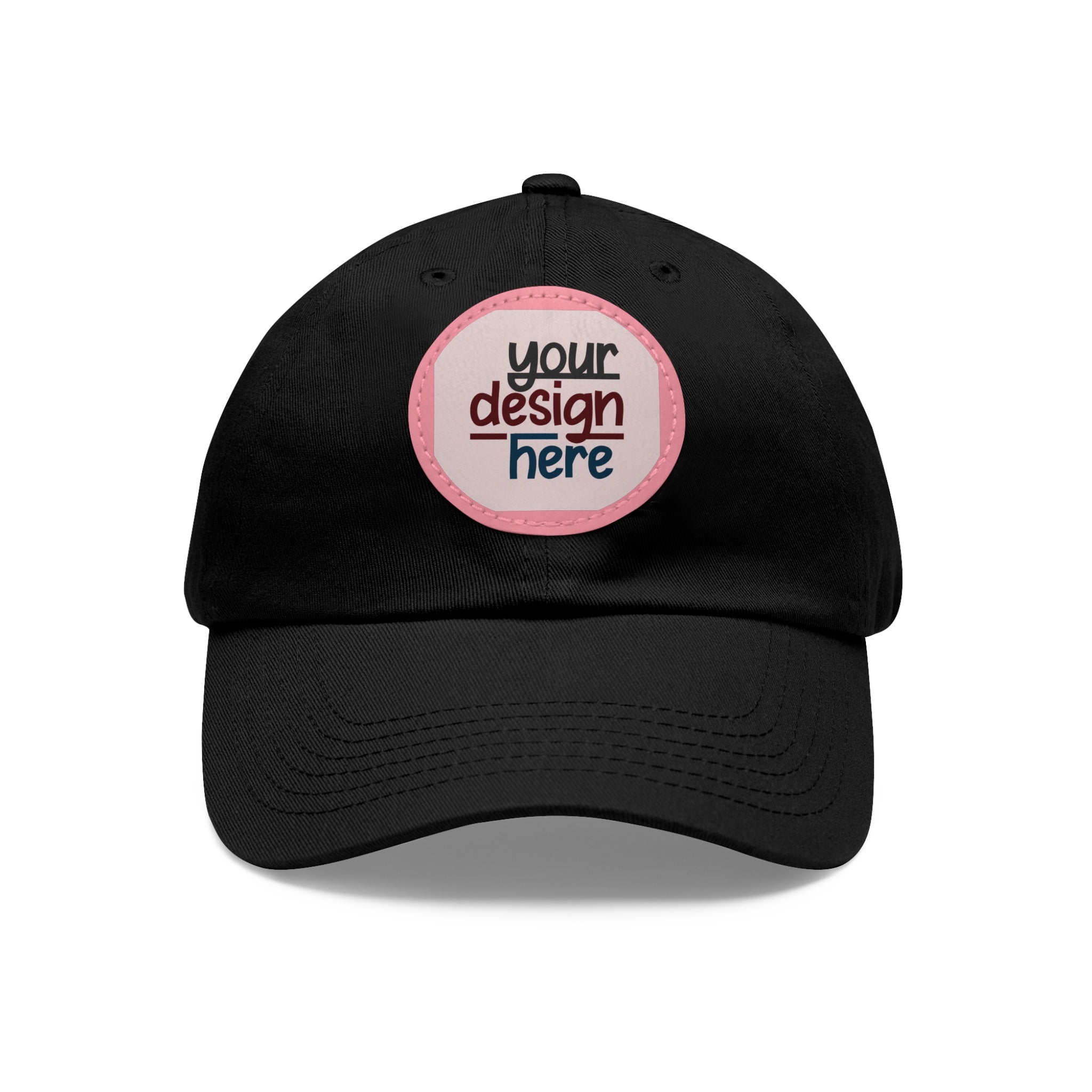 Customizable ValuCap VC300A Dad Hat with Round PU Leather Patch Front