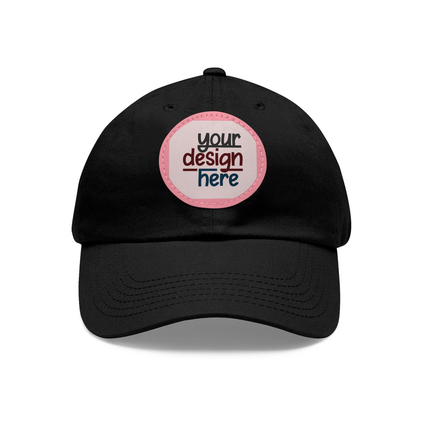 Customizable ValuCap VC300A Dad Hat with Round PU Leather Patch Front
