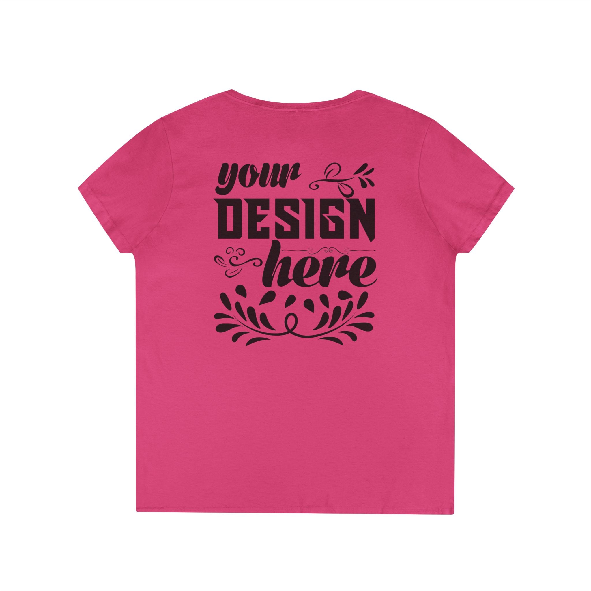 Customizable Gildan 5V00L Womens V Neck T Shirt Semi Fitted Cotton