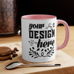 Customizable 11oz Accent Ceramic Mug with Colored Interior and Handle