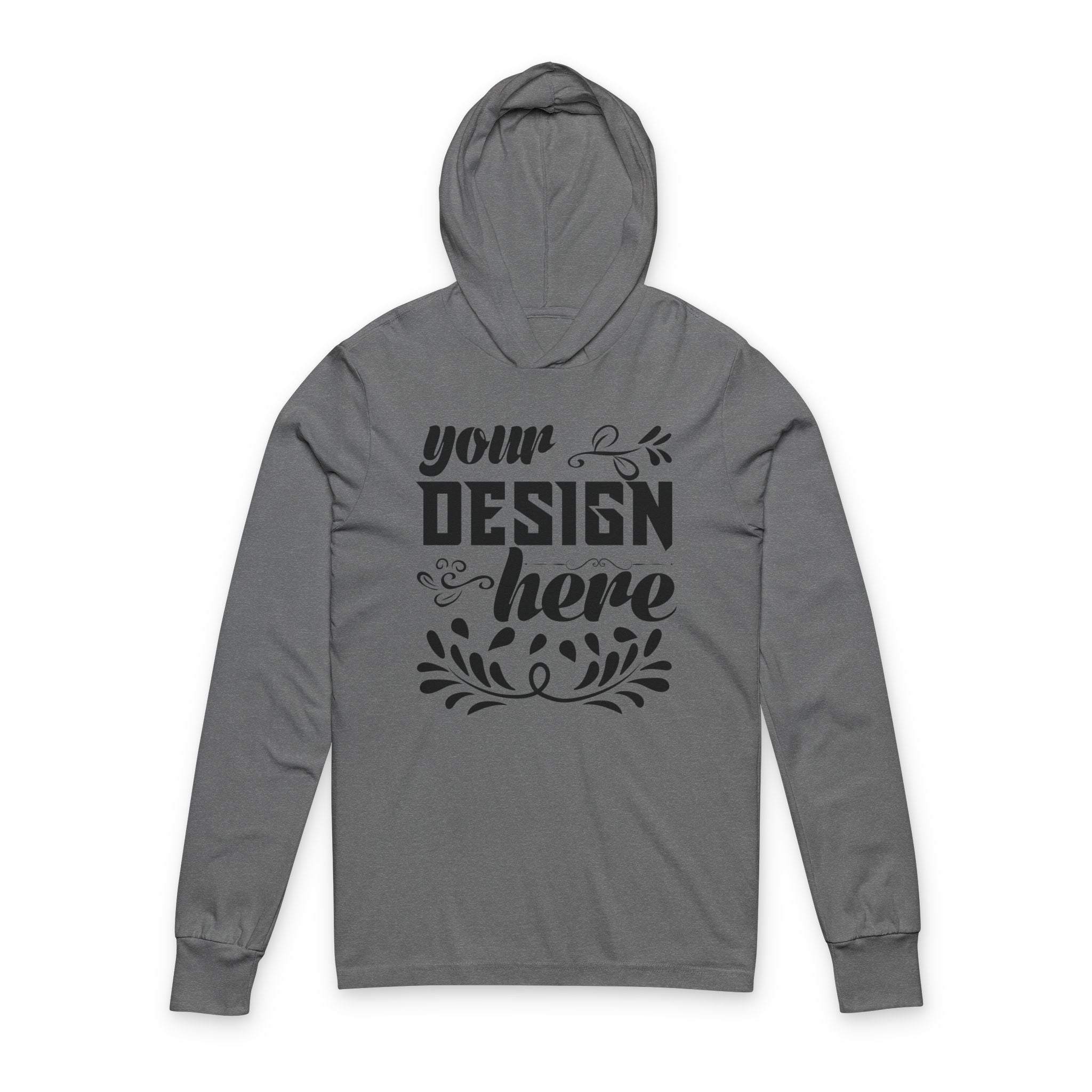 Customizable Bella+Canvas 3512 Unisex Hooded Long Sleeve Tee