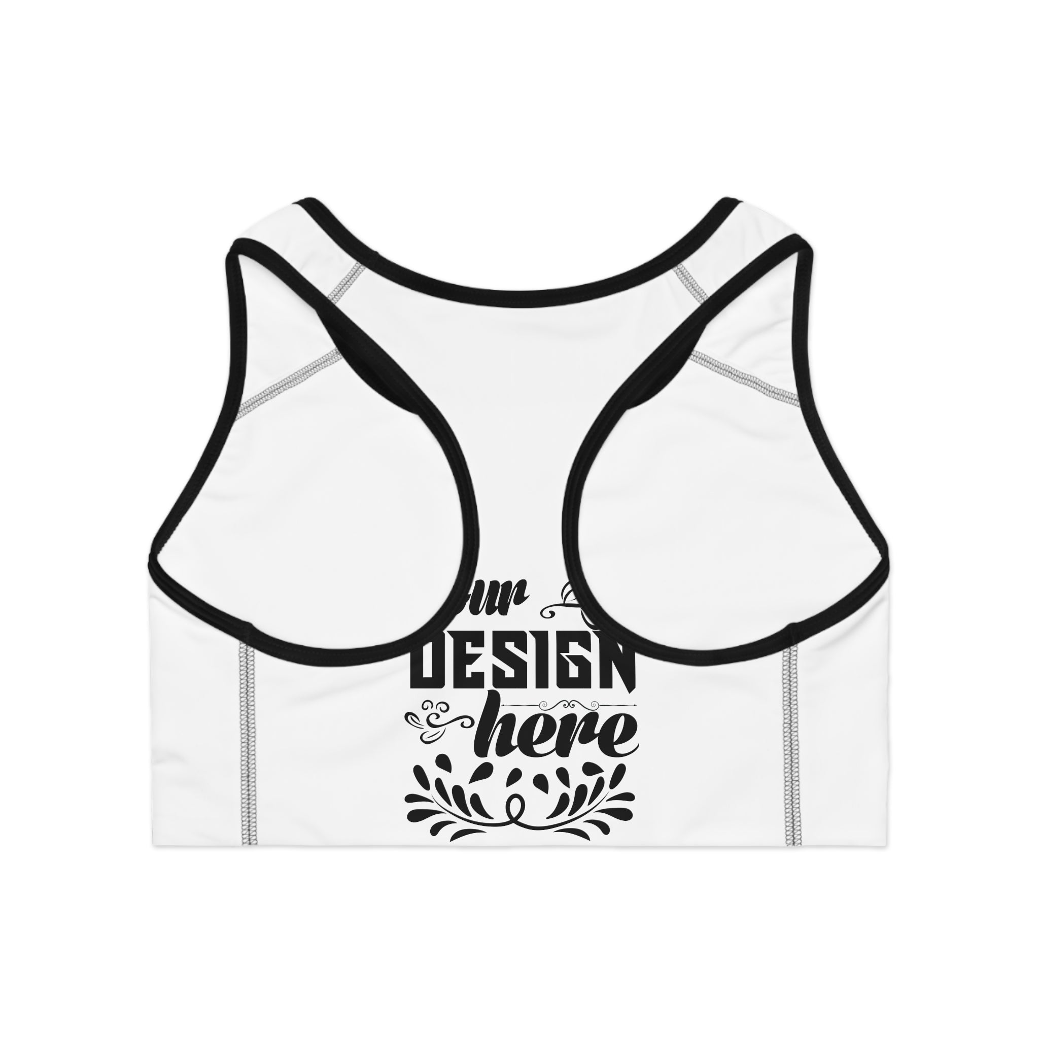 Customizable Generic Brand Sports Bra All Over Print Compression Fit