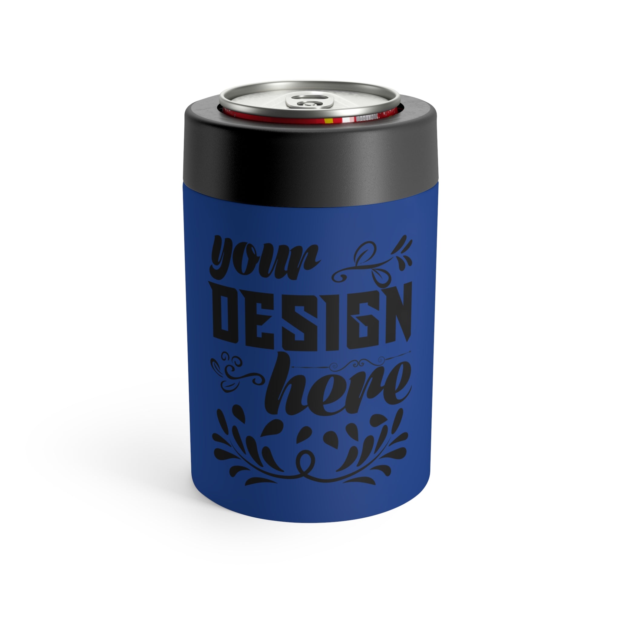 Customizable Stainless Steel Can Holder with Screw On Lid Fits 12oz