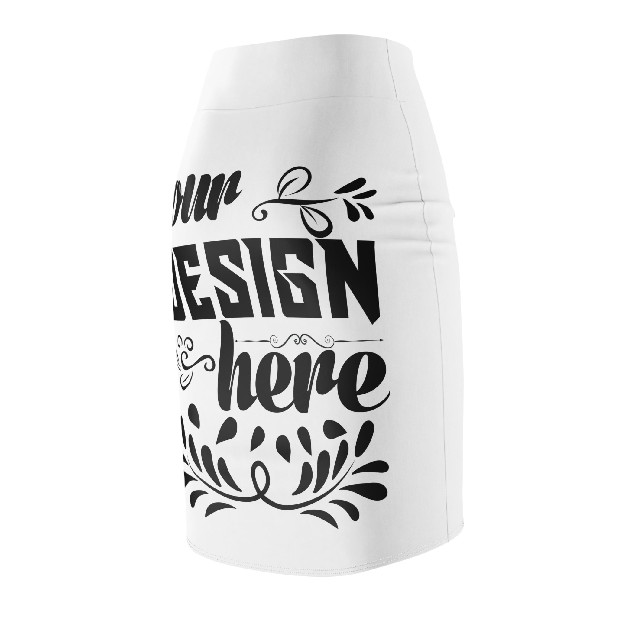 Customizable Women’s Pencil Skirt AOP Stretch Mid Waist Fit Clean Silhouette