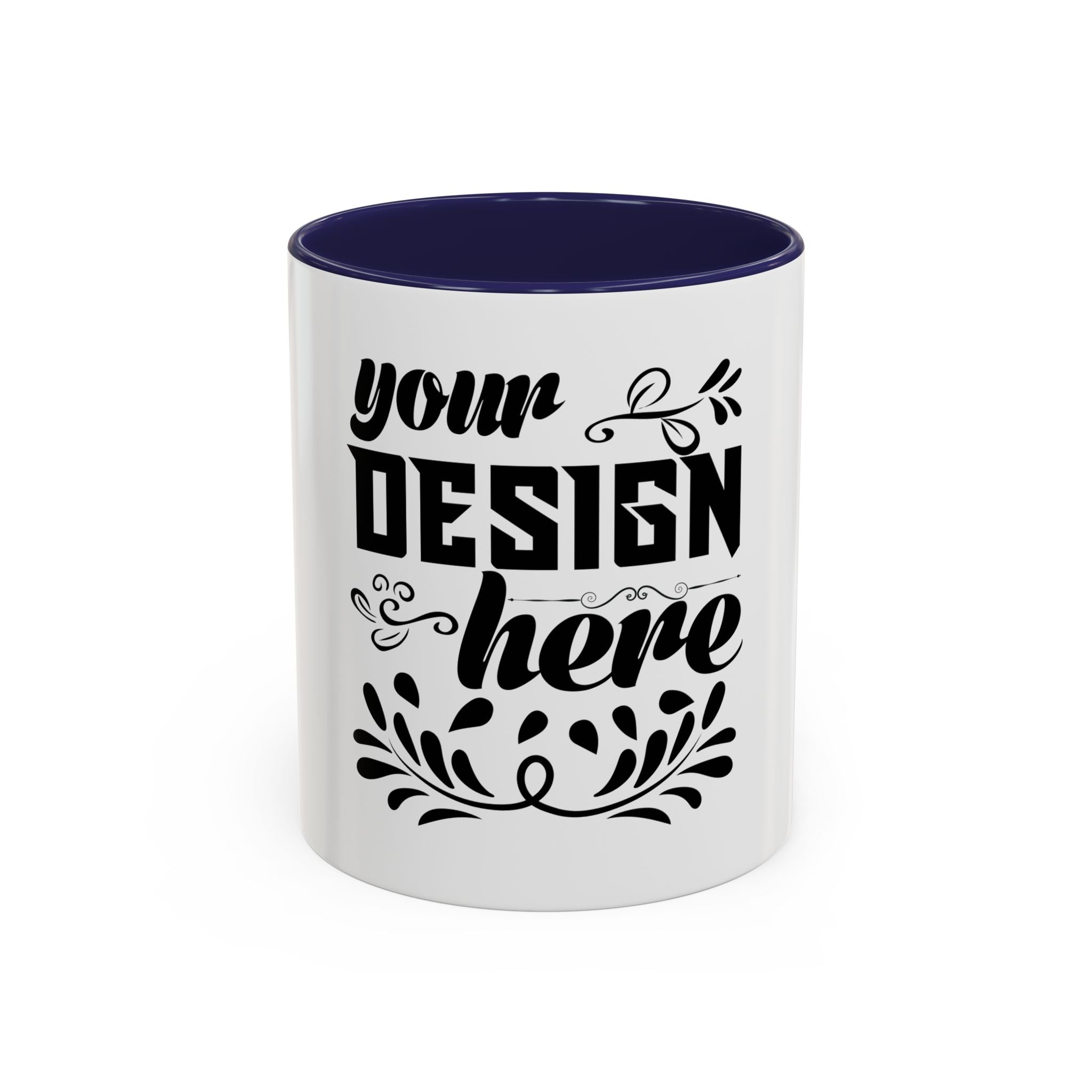 Customizable Accent Coffee Mug 11oz and 15oz Colored Interior Handle