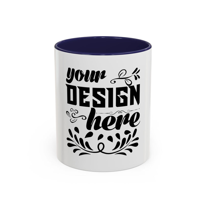 Customizable Accent Coffee Mug 11oz and 15oz Colored Interior Handle