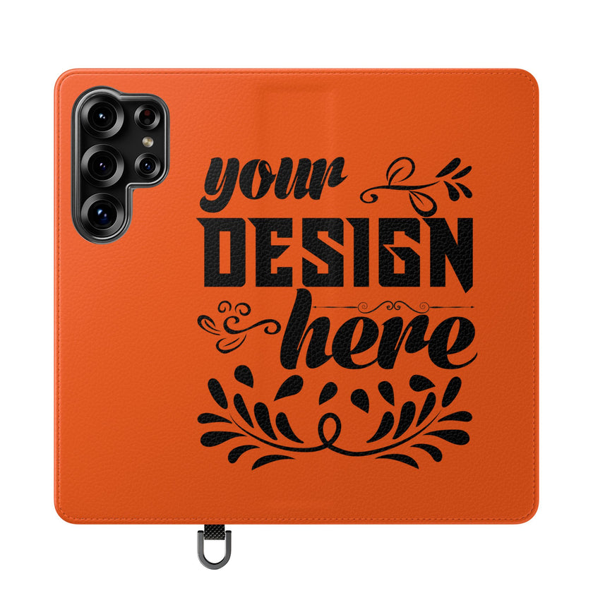 Customizable Flip Folio Phone Case With Card Slots Stand And Elastic Strap