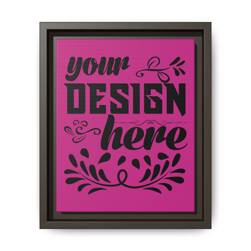 Customizable Framed Matte Canvas Print with Pinewood Frame Sawtooth Hanger