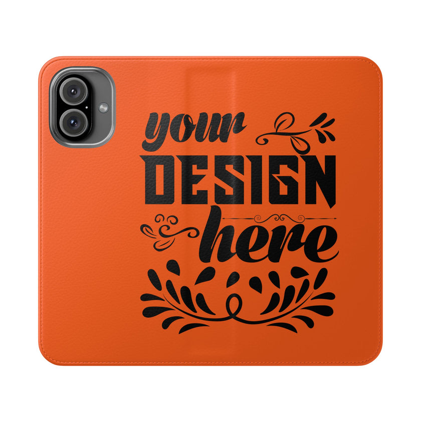 Customizable Flip Folio Phone Case With Card Slots Stand And Elastic Strap