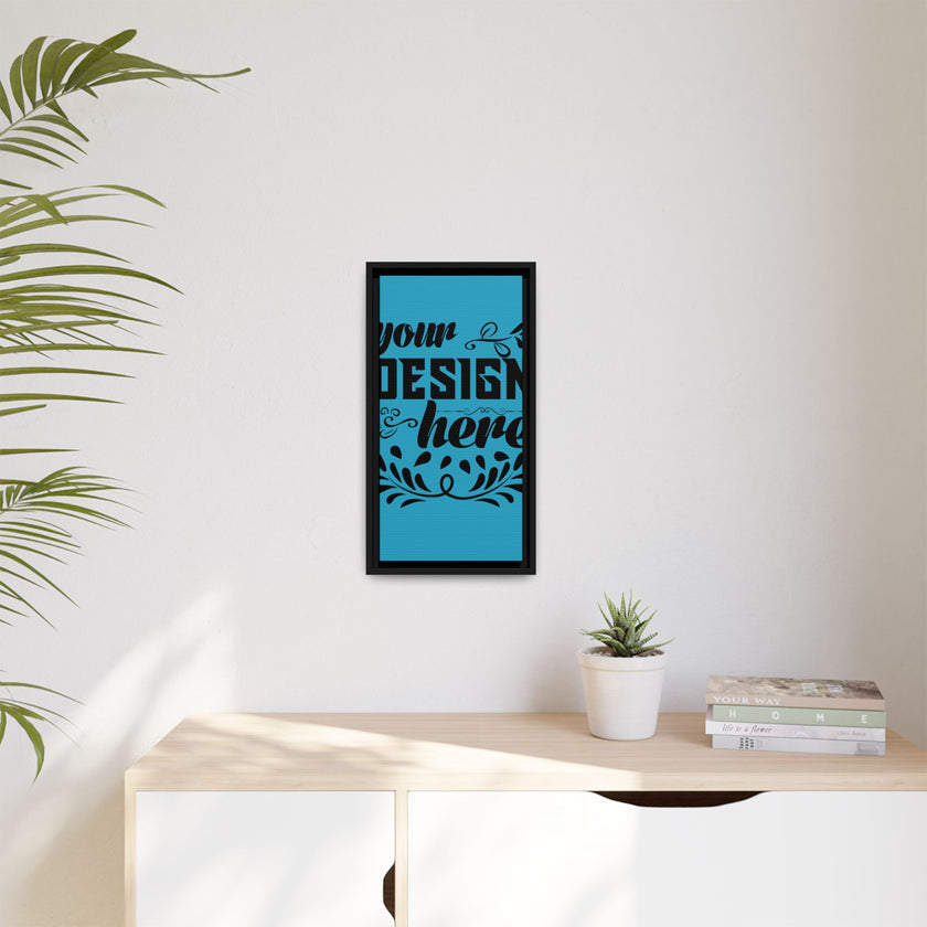 Customizable Framed Matte Canvas Print with Pinewood Frame Sawtooth Hanger