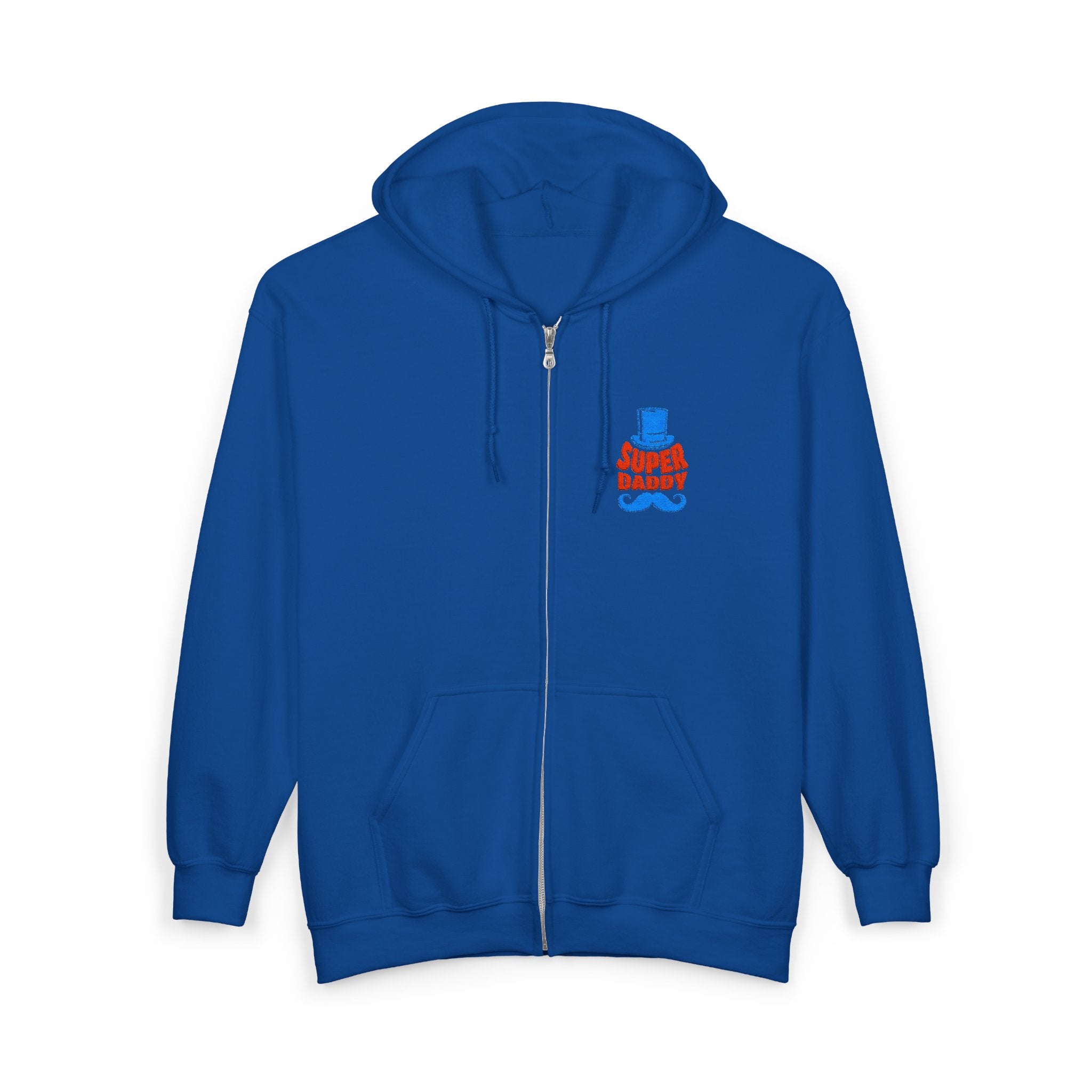 Gildan 18600 Unisex Full Zip Hoodie | Super Daddy Embroidery