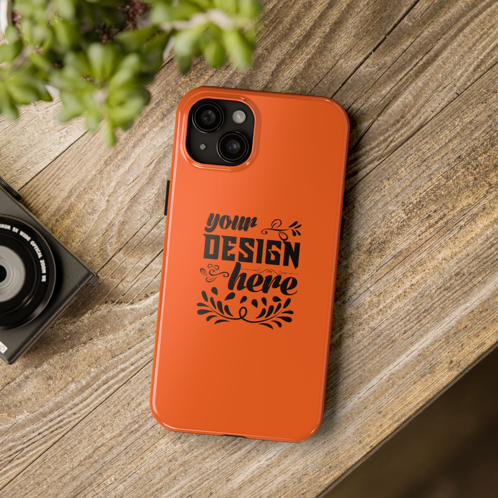 Customizable Tough Phone Case Glossy Dual Layer Wireless Charging
