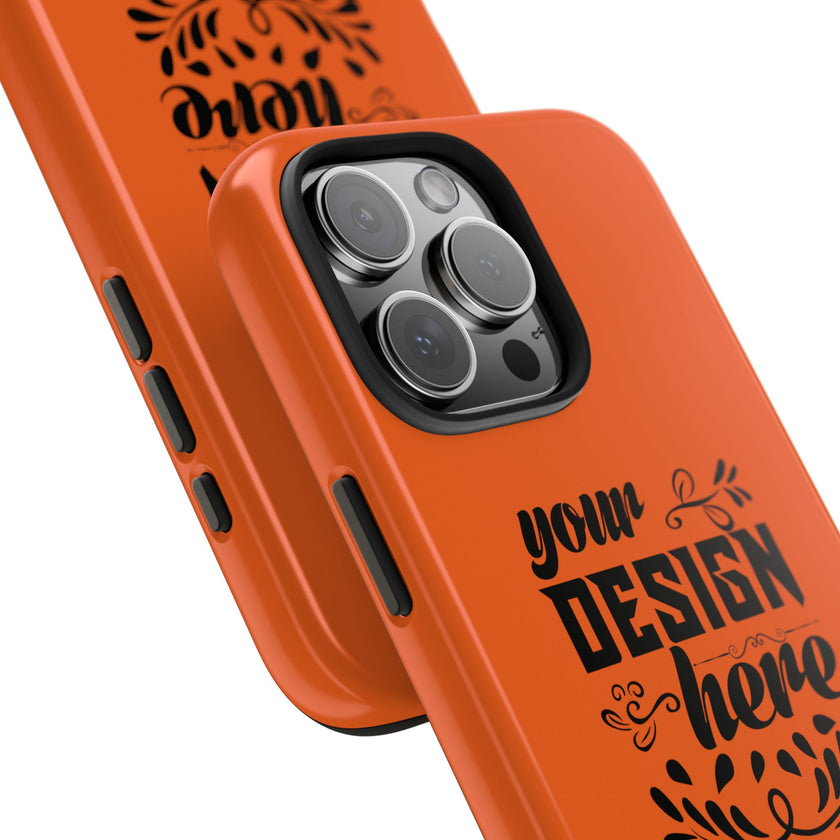 Customizable Tough Phone Case Glossy Dual Layer Wireless Charging