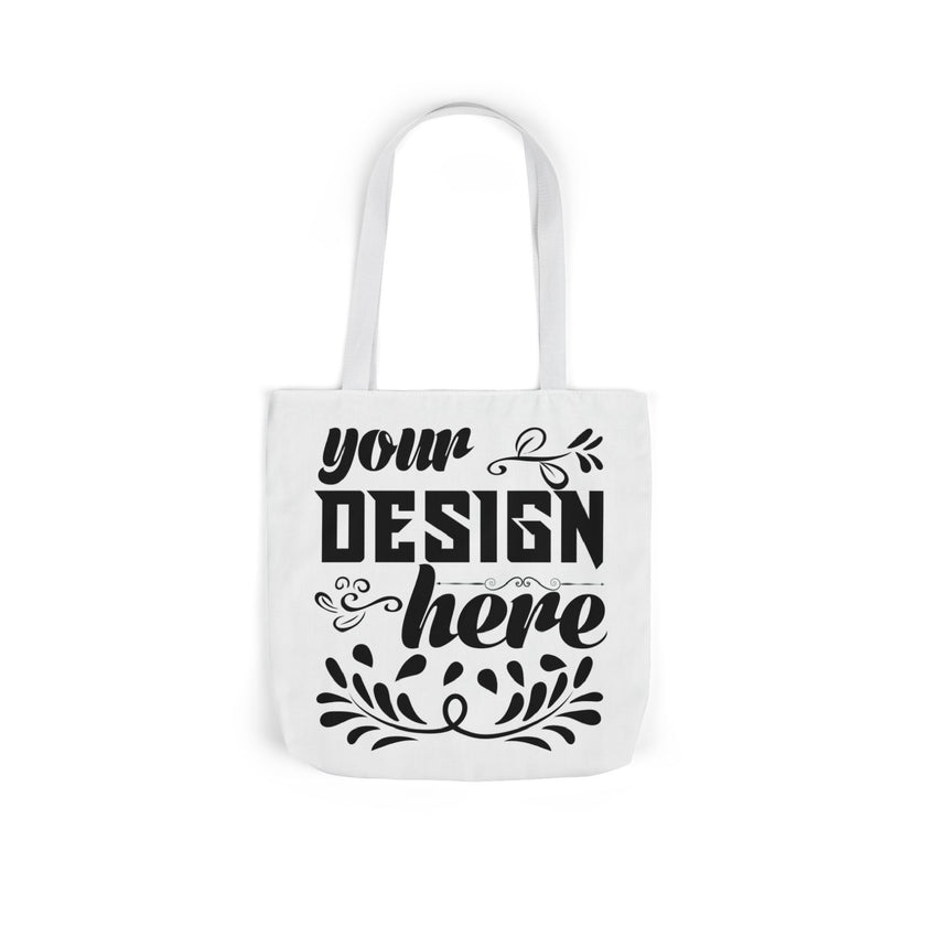 Customizable Canvas Tote Bag With 5 Color Strap Options All Over Print
