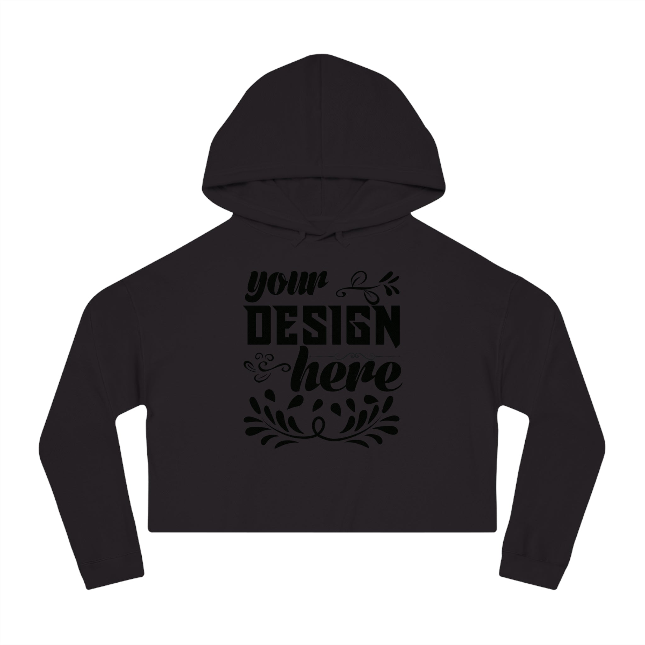 Customizable Independent Trading Women Cropped Hooded Sweatshirt