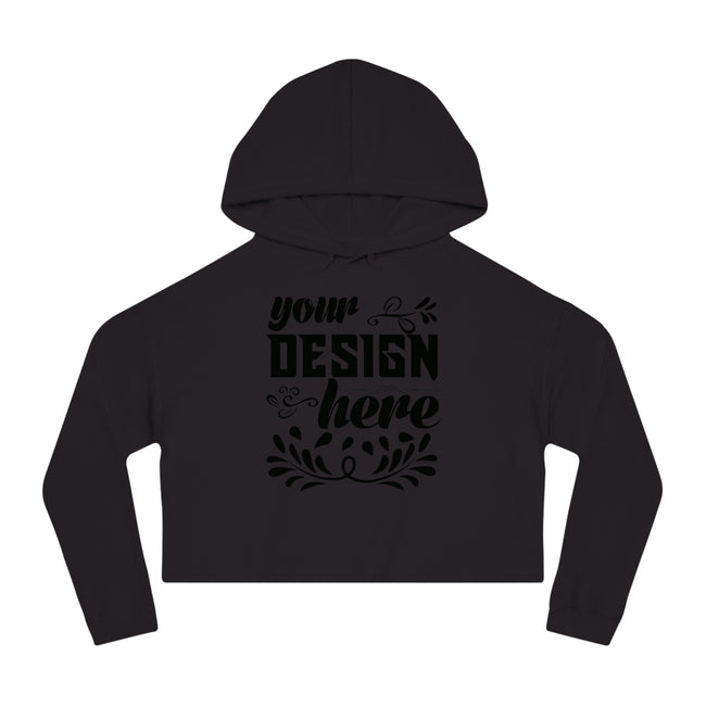 Customizable Independent Trading Women Cropped Hooded Sweatshirt