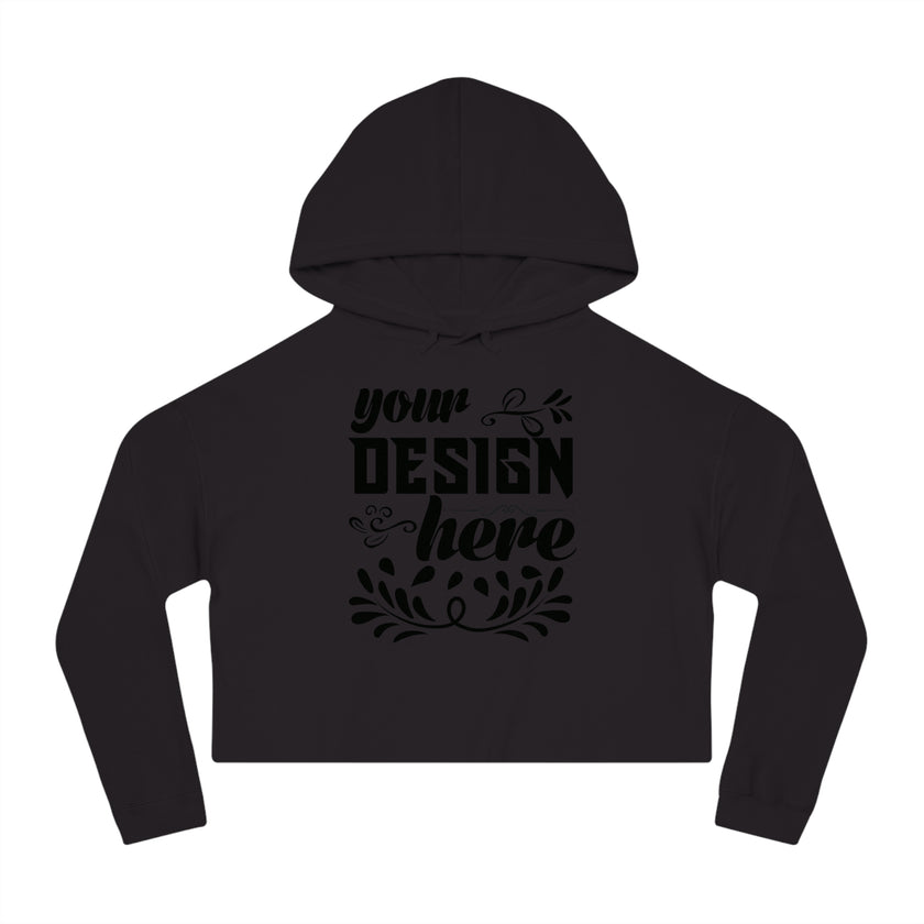 Customizable Independent Trading Women Cropped Hooded Sweatshirt