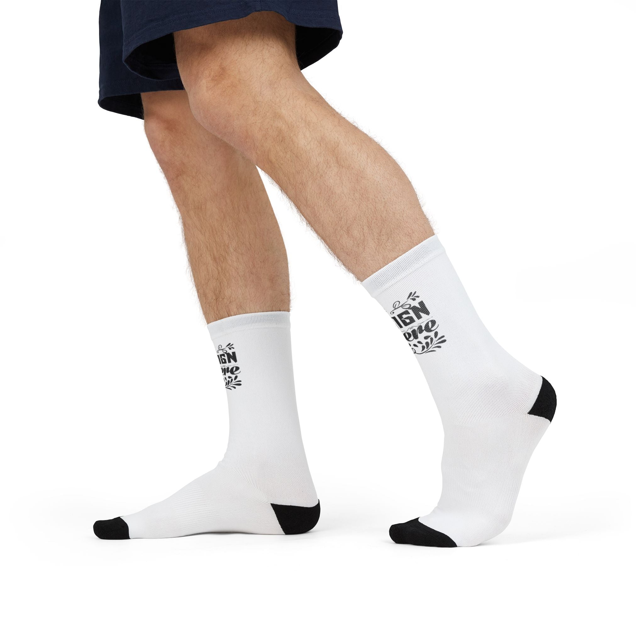 Customizable Crew Socks Polyester Nylon Acrylic Spandex One Size