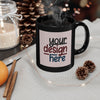Customizable Black Ceramic Mug 11oz 15oz Glossy Finish Lead BPA Free