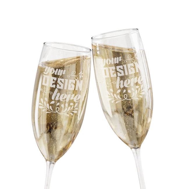 Customizable 8oz Clear Champagne Glass Flute with Permanent Engraving