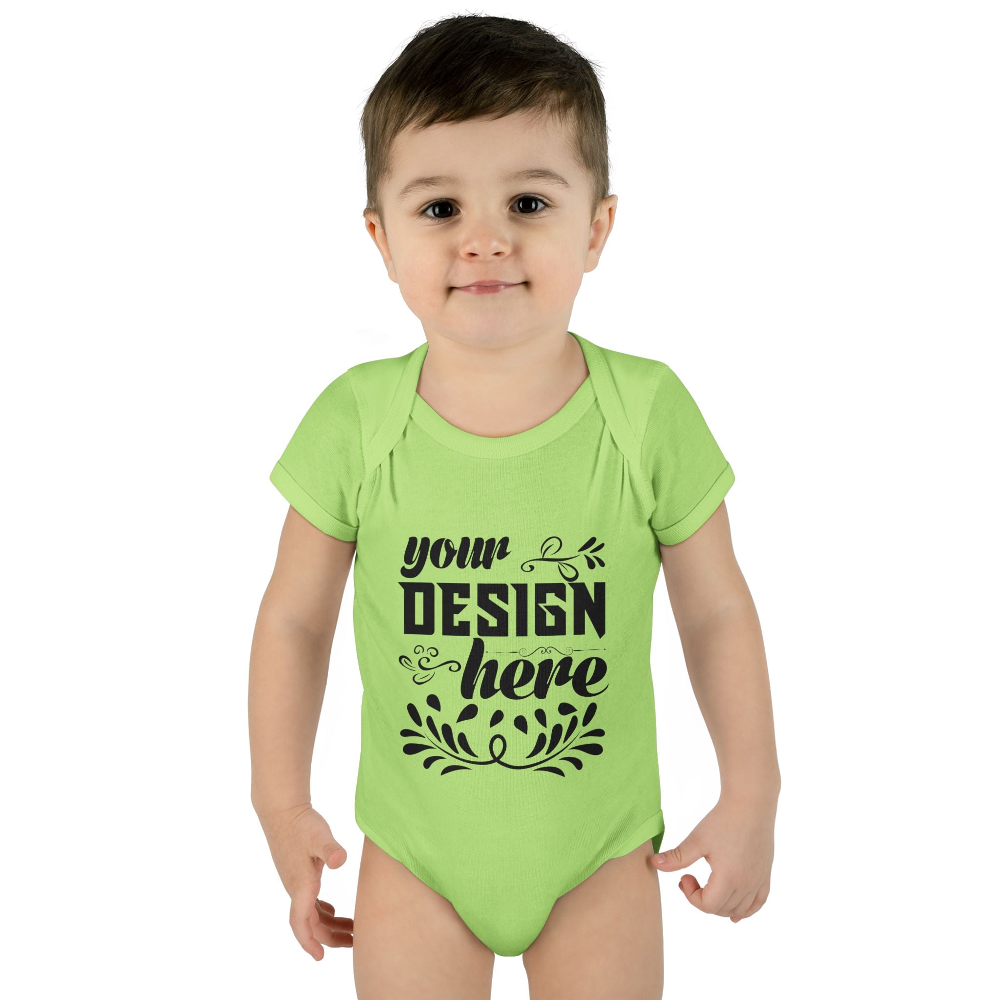 Customizable Infant Baby Rib Bodysuit Rabbit Skins 4400 Unisex