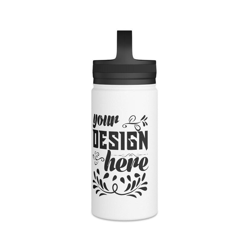 Customizable Stainless Steel Water Bottle with Handle Lid in Three Sizes
