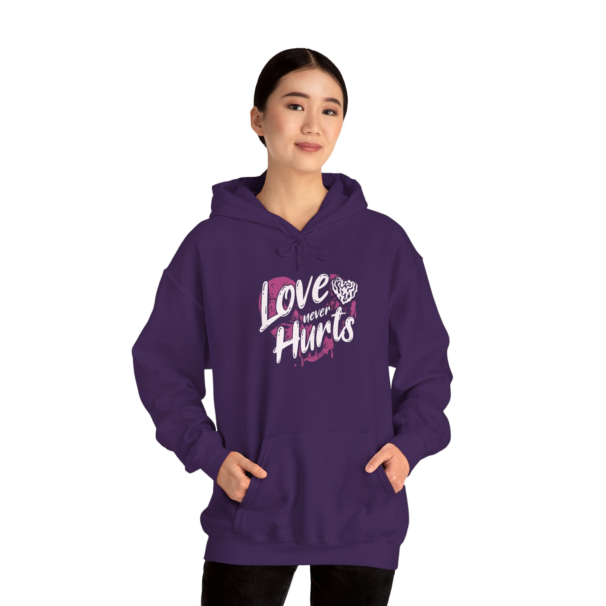 Gildan 18500 Unisex  Hooded Sweatshirt | Love Never Hurts Graphic Print