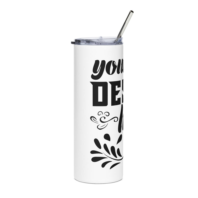 Customizable 20oz Stainless Steel Tumbler with Lid and Straw Gift Set