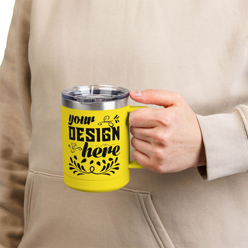 Customizable Polar Camel 15oz Stainless Steel Coffee Mug Tumbler Lid