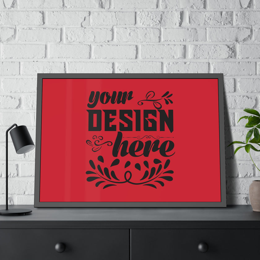 Customizable Framed Paper Poster with Matte Black Pinewood Frame Plexiglass