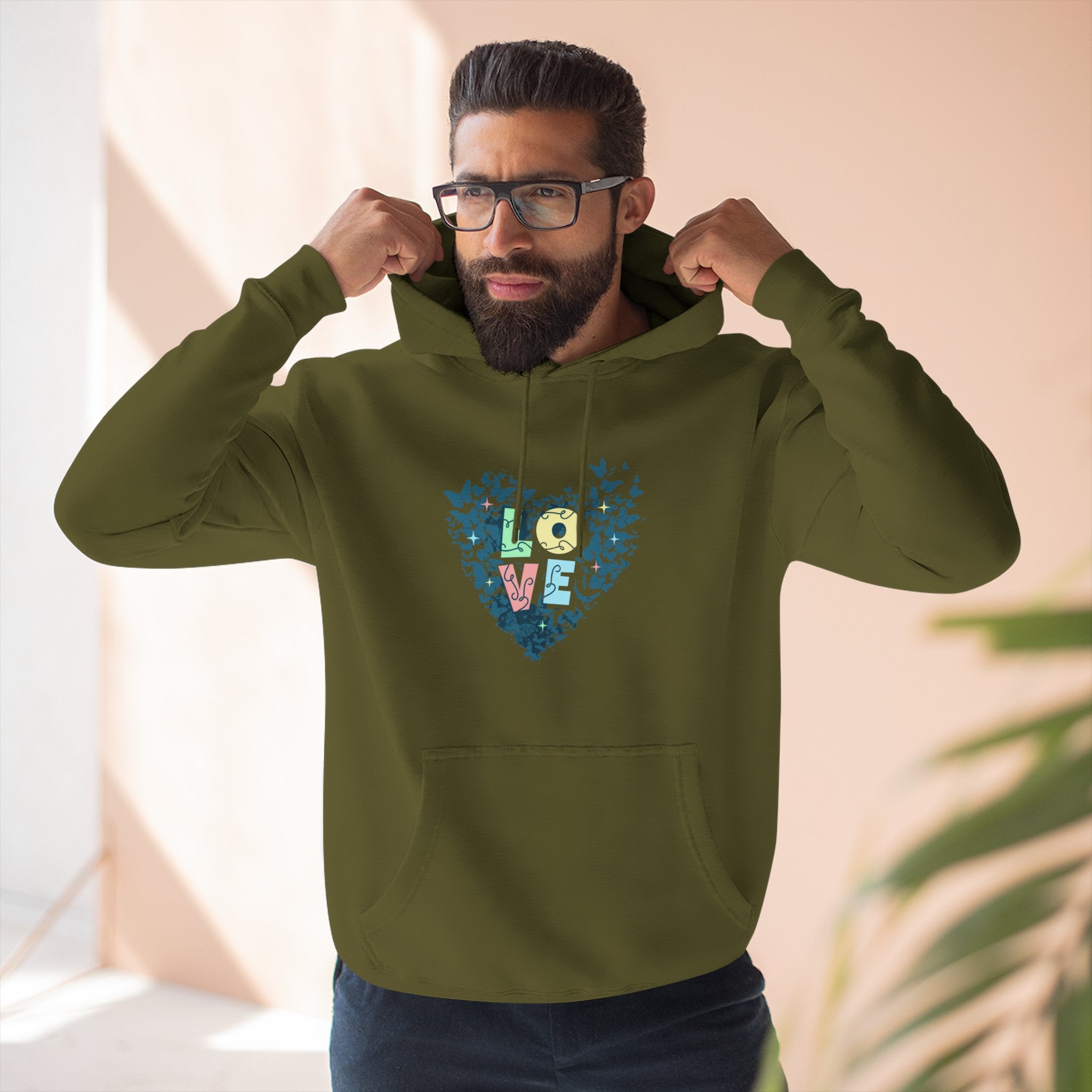 Lane Seven LS14001 Unisex  Fleece Hoodie | Butterfly Love Graphic Print