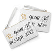 Customizable PU Leather Clutch Bag With Wrist Strap Double Sided Print