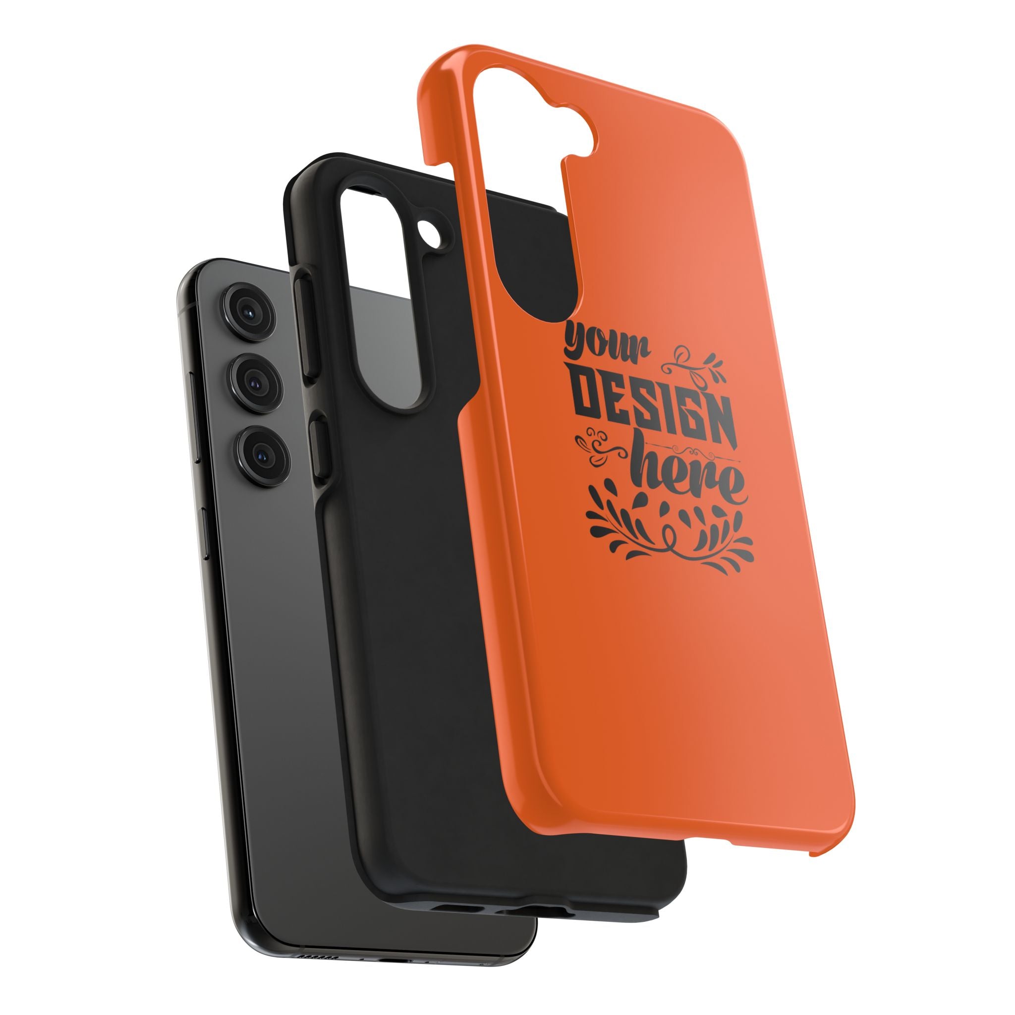 Customizable Tough Phone Case Glossy Dual Layer Wireless Charging