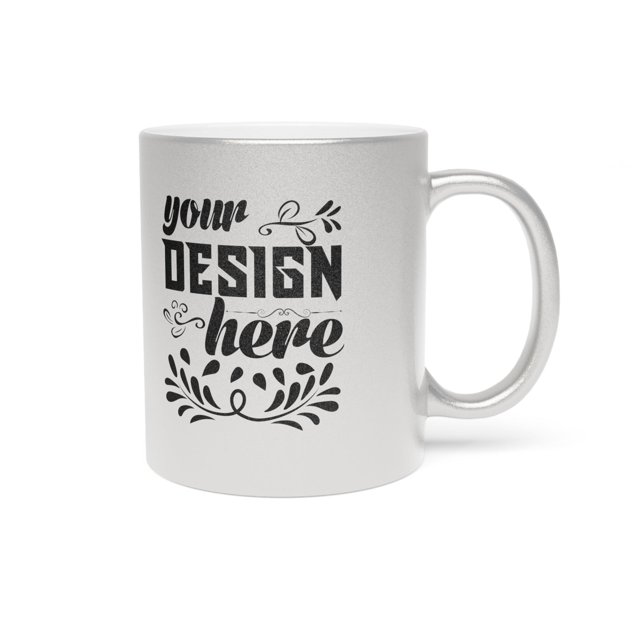 Customizable Metallic Ceramic Mug 11oz Gold or Silver Coated Finish