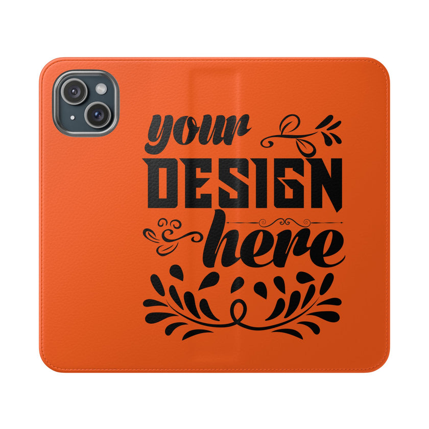 Customizable Flip Folio Phone Case With Card Slots Stand And Elastic Strap