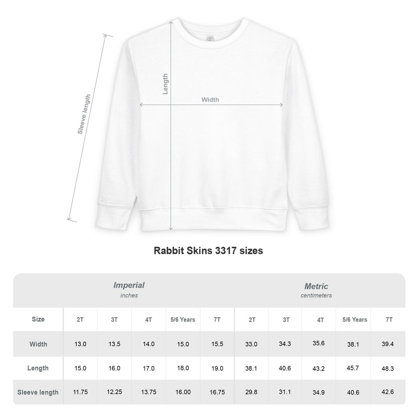 Customizable Rabbit Skins 3317 Toddler Fleece Sweatshirt